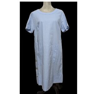 HANYOUNG Women's Summer Casual  Pocket Swing Linen Cotton Dress Medium